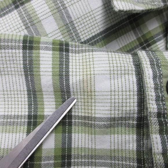 Stio Flannel Pearl Snap Button Down Shirt Men M Green Plaid Western 330 - Picture 6 of 10